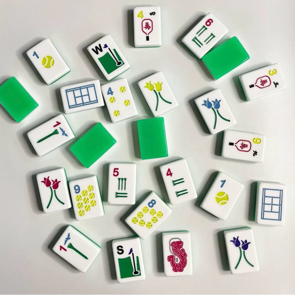 New COUNTRY CLUB LUXE MAHJONG TILE SET - Bright Green - tennis, golf, pickleball